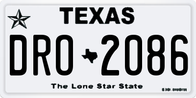 TX license plate DRO2086