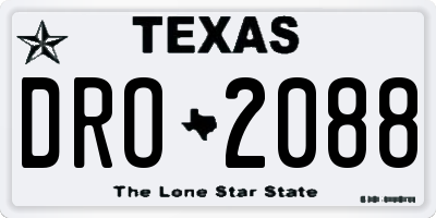 TX license plate DRO2088