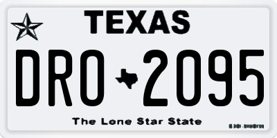TX license plate DRO2095