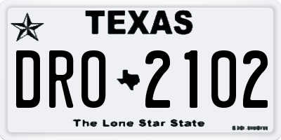 TX license plate DRO2102