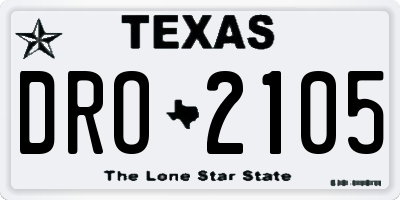 TX license plate DRO2105