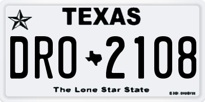 TX license plate DRO2108