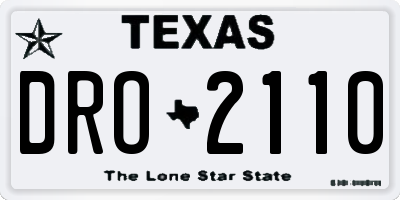 TX license plate DRO2110