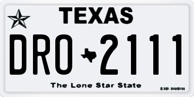 TX license plate DRO2111