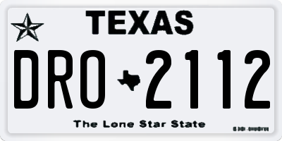 TX license plate DRO2112