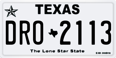 TX license plate DRO2113