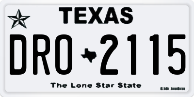 TX license plate DRO2115