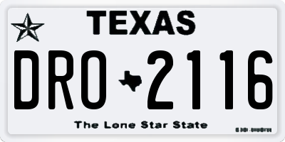 TX license plate DRO2116