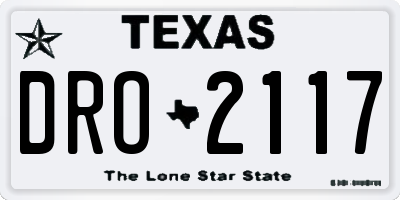 TX license plate DRO2117