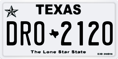 TX license plate DRO2120