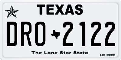 TX license plate DRO2122