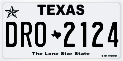 TX license plate DRO2124