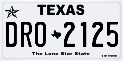 TX license plate DRO2125