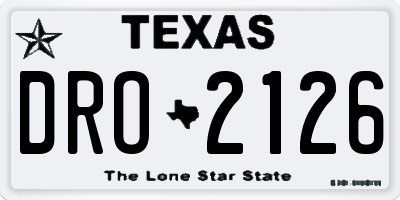 TX license plate DRO2126