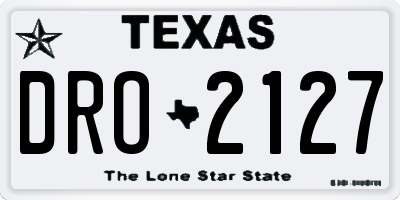 TX license plate DRO2127