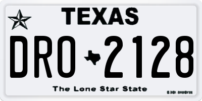 TX license plate DRO2128