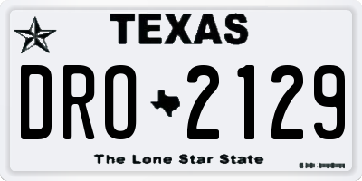 TX license plate DRO2129