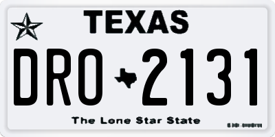 TX license plate DRO2131