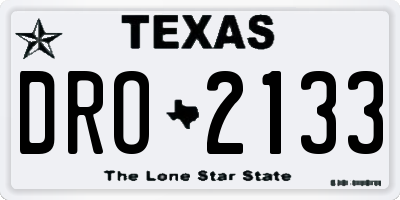 TX license plate DRO2133