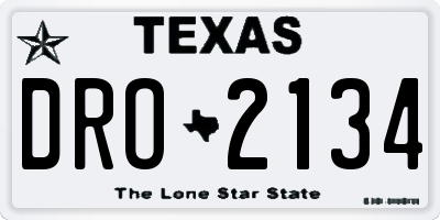 TX license plate DRO2134