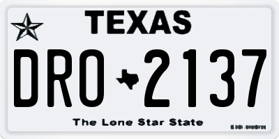 TX license plate DRO2137