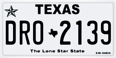 TX license plate DRO2139