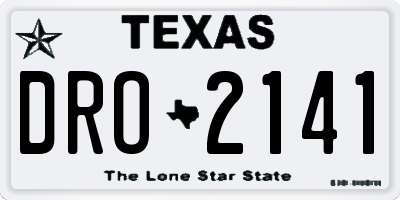 TX license plate DRO2141