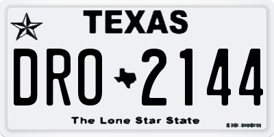 TX license plate DRO2144