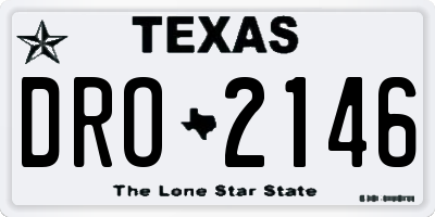 TX license plate DRO2146