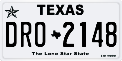 TX license plate DRO2148