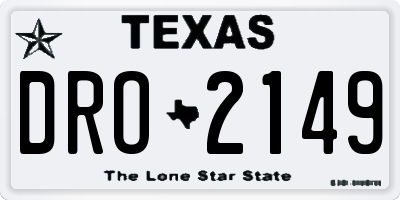 TX license plate DRO2149
