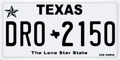 TX license plate DRO2150