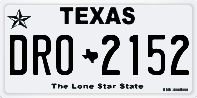 TX license plate DRO2152