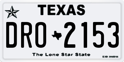 TX license plate DRO2153