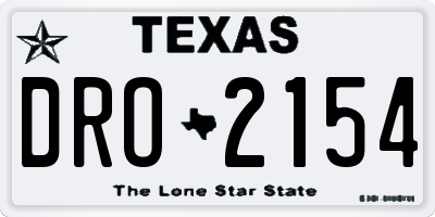 TX license plate DRO2154