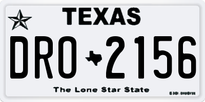 TX license plate DRO2156