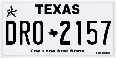 TX license plate DRO2157