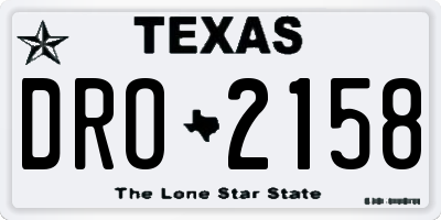 TX license plate DRO2158