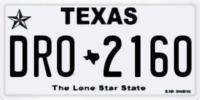 TX license plate DRO2160