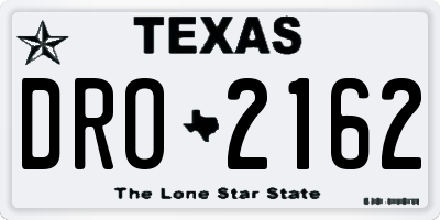 TX license plate DRO2162