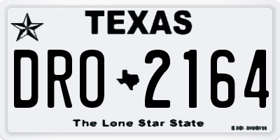 TX license plate DRO2164