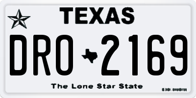 TX license plate DRO2169