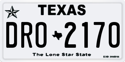 TX license plate DRO2170