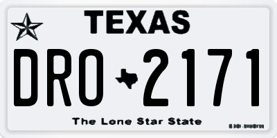TX license plate DRO2171