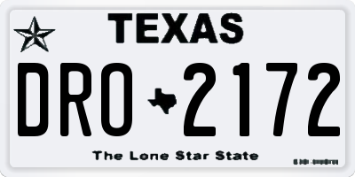 TX license plate DRO2172