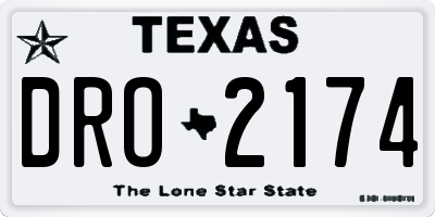 TX license plate DRO2174