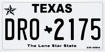 TX license plate DRO2175