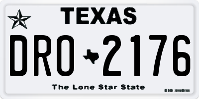 TX license plate DRO2176