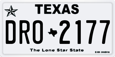 TX license plate DRO2177