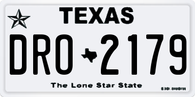 TX license plate DRO2179